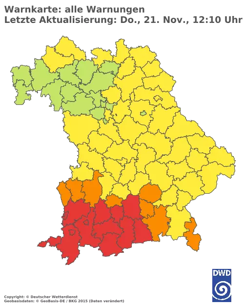 Aktuelle Wetterwarnungen für  München